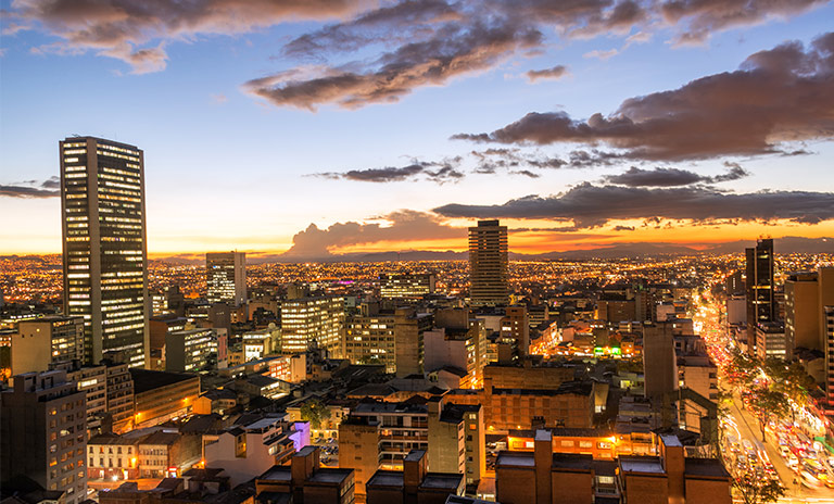 Vista del atradecer desde Bogotá