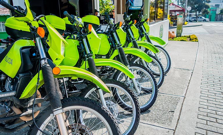 Motos de la policía nacional