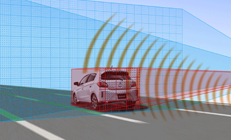 imagen de referencia de radar de camioneta Mitsubishi 